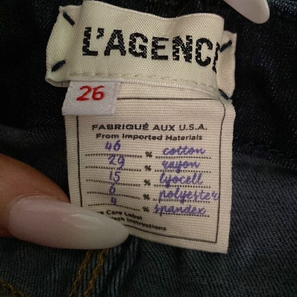 L’Agence NWT Margot Skinny High Rise Jeans in Midnight Blue Size 26 - Picture 10 of 11